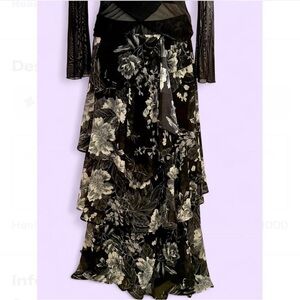 Floral Black and Gray Women's Skirt